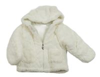 Smotanová kožušinová zateplená bunda s kapucňou Noukie´s