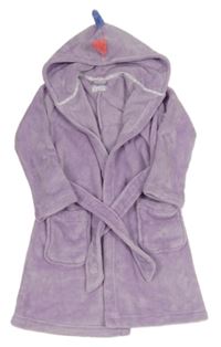 Lila chlupatý župan s kapucí - dinosaurus Tu