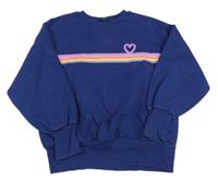 Tmavomodrá mikina s proužky a srdíčkem George 