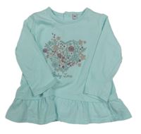 Tyrkysová tunika s kvietkami