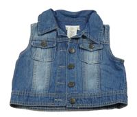 Modrá rifľová vesta Artisanony