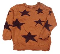 Hrdzavý sveter s hviezdičkami Next