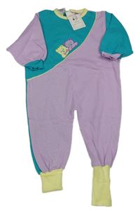 Nové - Lila-zeleno-žlutý overal s medvídky Debretta