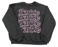 Antracitová mikina s nápismi Barbie
