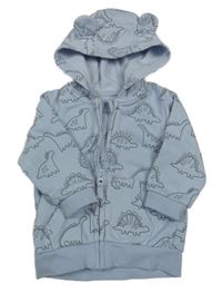Svetlomodrá prepínaci mikina s dinosaurami a kapucňou George