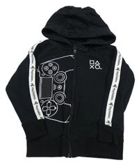 Černo-bílá propínací mikina PlayStation s kapucí Next