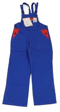 Nové - Modro-červené laclové pracovní kalhoty Planam 