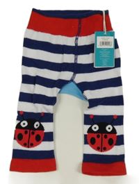 Nové - Tmavomodro-biele pančuskové legíny s lienkami Blade Rose