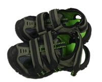 Khaki-černé koženko/textilní sandály Bobbi vel. 26