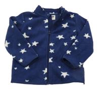 Tmavomodrá fleecová prepínaci mikina s hviezdičkami Lily & Dan