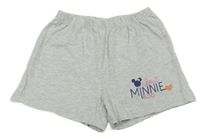 Sivé bavlnené kraťasy s Minnie Disney