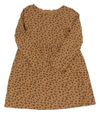 Pískovo-hnedé vzorované bavlnené šaty H&M