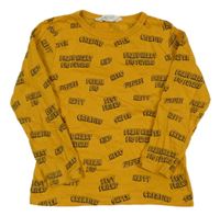 Okrové tričko s nápismi H&M