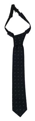 Tmavomodrá vzorovaná připínací kravata Accessories 