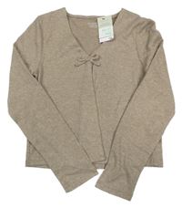 Nové - Béžový propínací crop svetr Primark