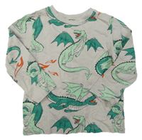 Béžové triko s draky H&M