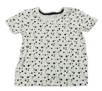 Bielo-čierne bodkovaná é melírované tričko George
