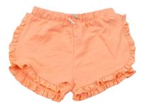 Neónově lososové melírované kraťasy s volánikmi zn. Matalan