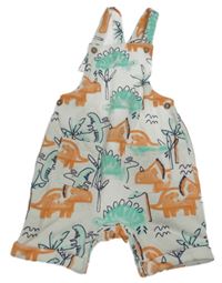 Bílé teplákové laclové kraťasy s dinosaury a palmami Matalan