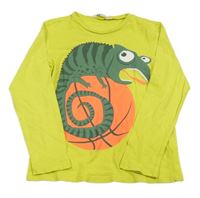 Limetkové triko s chameleonem a míčem H&M