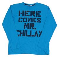 Modré tričko s nápismi YIGGA