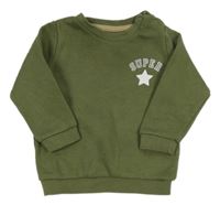 Khaki mikina s nápisom a hviezdičkou PRIMARK