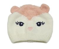 Smetanovo-svetloružová čapica s očima a uškami dopodopo
