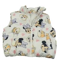 Smetanová prošívaná šusťáková zateplená vesta s Minnie PRIMARK