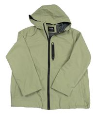 Světlekhaki šusťáková bunda s kapucí ZARA