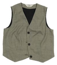 Svetlošedá -čierna kockovaná vzorovaná slávnostná vesta H&M