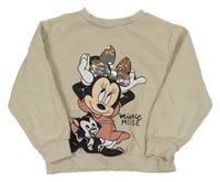 Béžová mikina s Minnie s překlápěcími flitre H&M