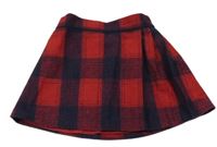 Červeno-tmavomodrá kockovaná tepláková sukňa F&F