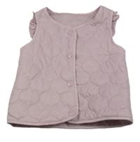 Starorůžovofialová prešívaná šušťáková zateplená vesta s volánikmi St. Bernard