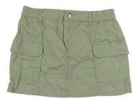 Světlekhaki cargo plátenná sukňa New Look