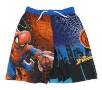 Nové - červeno-tmavomodro-modro-safírové plážové kraťasy se Spider-manem MARVEL