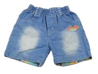 Modré rifľové kraťasy s logom Holly Week