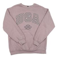 Starofialová mikina s nápisem a míčkem New Look