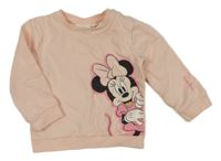 Broskvová melírovaná mikina s Minnie Disney