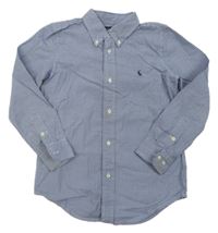 Bílo-safírovo-černá kostkovaná košile s logem RALPH LAUREN