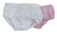 2x Bílé kalhotky na plenu + Růžové kalhotky na plenu