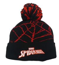 Čierna čapica s pavučinou a bambulí - Spiderman zn. Matalan