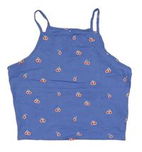 Modrý crop top s třešněmi George