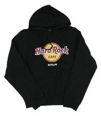 Čierna mikina s potlačou a kapucí - Hard Rock Café