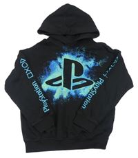 Čierna mikina s logem PlayStation a kapucňou H&M