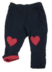 Tmavomodré podšité tepláky se srdíčky Mamas&Papas