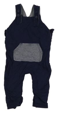 Tmavomodré laclové tepláky s pruhovanou kapsou George