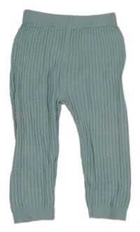 Zelenošedé vzorované pletené tepláky Primark