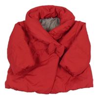 Červená šusťáková zateplená bunda s mašlí St. Bernard