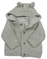 Světlešedý podšitý propínací svetr s kapucí M&S
