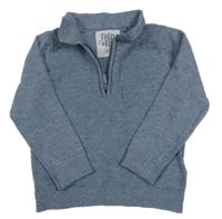 Modrý melírovaný polo sveter F&F